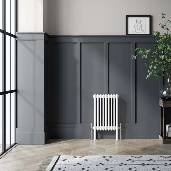 Athens White Triple Column Horizontal Traditional Radiator 600x425mm