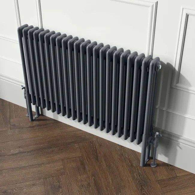 Athens Anthracite Triple Column Horizontal Traditional Radiator 600x1010mm