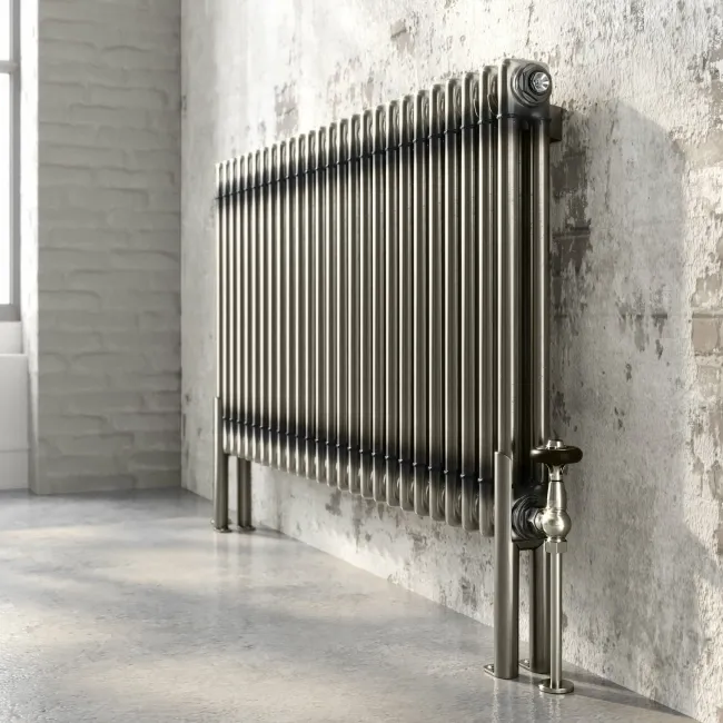 Athens Raw Metal Double Column Horizontal Traditional Radiator 600x1190mm