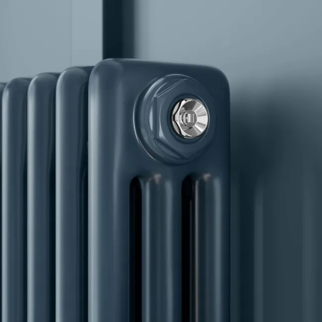Athens Inky Blue Triple Column Horizontal Traditional Radiator 600x605mm