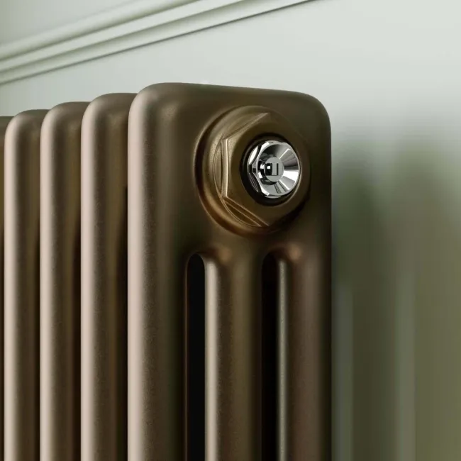 Athens Antique Gold Triple Column Horizontal Traditional Radiator 600x1415mm