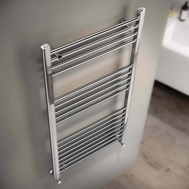 Barcelona Chrome Straight Heated Towel Rail 1200x600mm