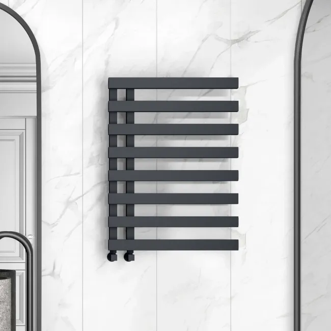 Palermo Anthracite Designer Heated Towel Rail 800x600mm