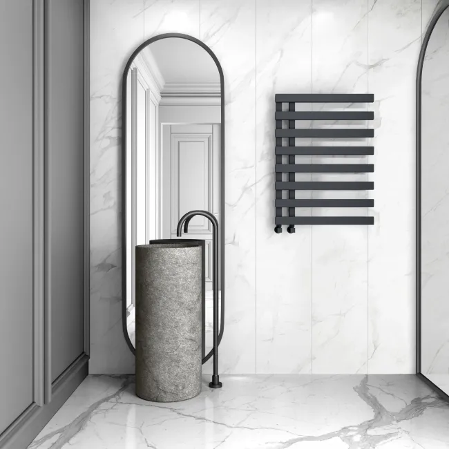 Palermo Anthracite Designer Heated Towel Rail 800x600mm