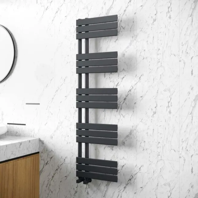 Seville Anthracite Designer Flat Panel Heated Towel Rail 1600x450mm