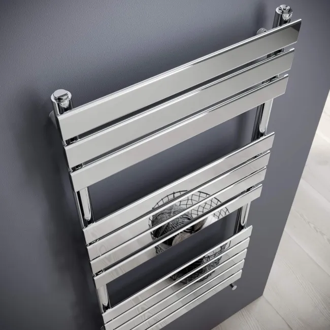 Santorini Chrome Flat Panel Heated Towel Rail 1200x600mm