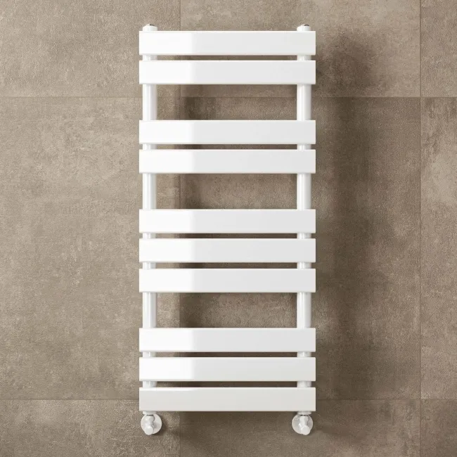 Santorini White Flat Panel Heated Towel Rail 1000x450mm