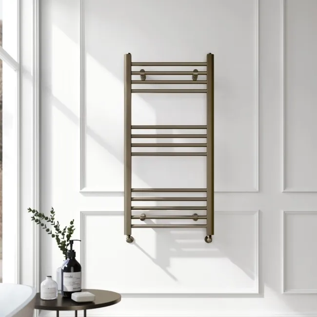 Barcelona Antique Gold Straight Heated Towel Rail 1000x500mm