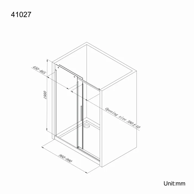 Stockholm Matt Black Easy Clean 8mm Frameless Sliding Shower Door 1000mm