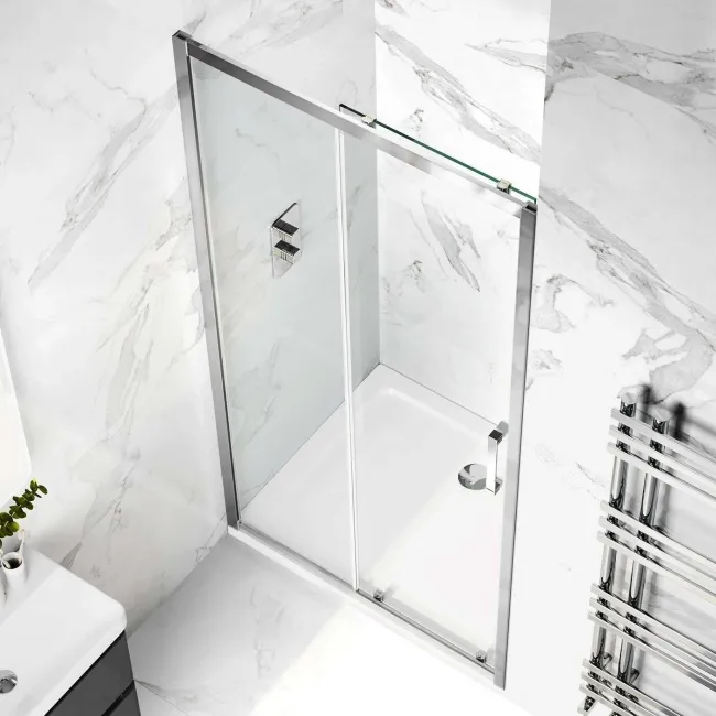 Hamburg Easy Clean 8mm Sliding Shower Door 1000mm - Easy Fix Feature
