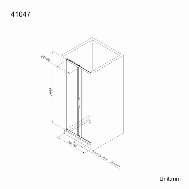 Hamburg Easy Clean 8mm Sliding Shower Door 1000mm - Easy Fix Feature
