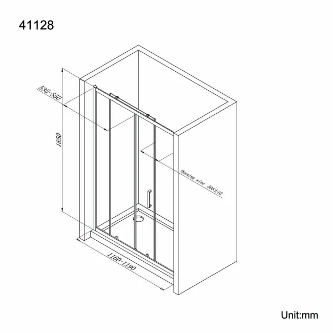 London 6mm Sliding Shower Door 1200mm
