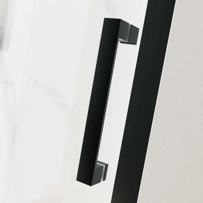 Hamburg Matt Black Easy Clean 8mm Sliding Shower Door 1400mm - Easy Fix Feature