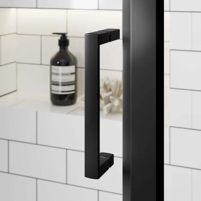 London Matt Black 6mm Pivot Shower Door 700mm