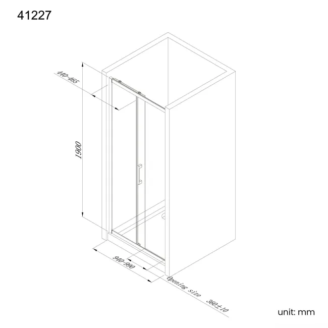 Hamburg Brushed Brass Easy Clean 8mm Sliding Shower Door 1000mm - Easy Fix Feature