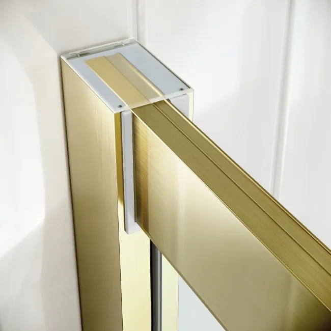 Hamburg Brushed Brass Easy Clean 8mm Quadrant Shower Enclosure 800x800mm - Easy Fix Feature
