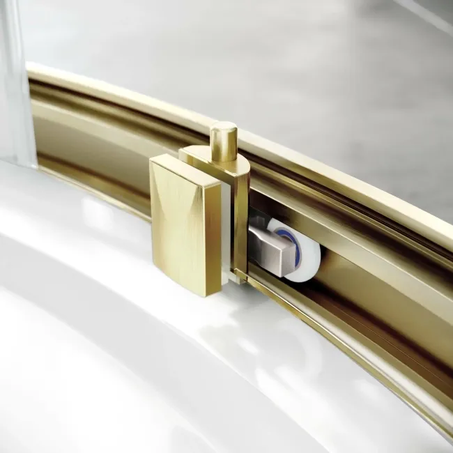 Hamburg Brushed Brass Easy Clean 8mm Quadrant Shower Enclosure 900x900mm - Easy Fix Feature