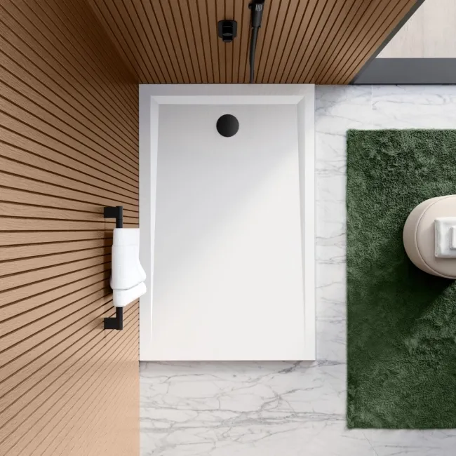 Sydney Low Profile Rectangular Gloss White Stone Shower Tray 1500x800mm