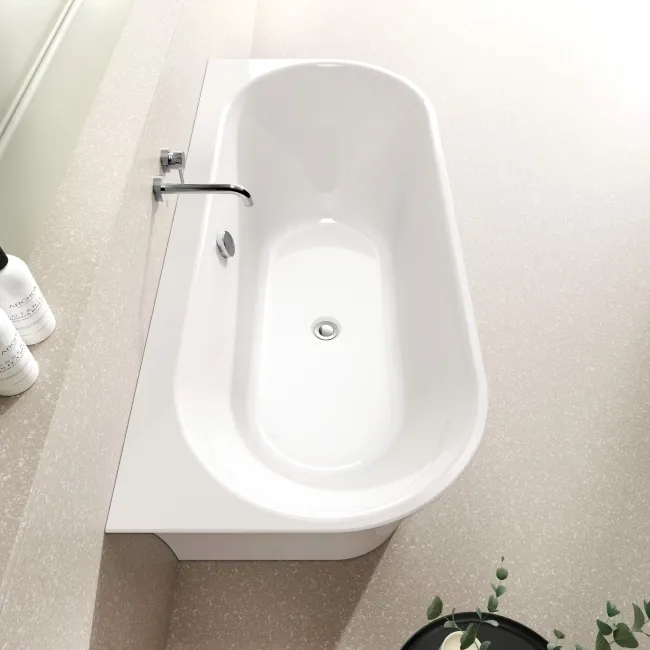 Camden 1550mm Curved Back To Wall Bath