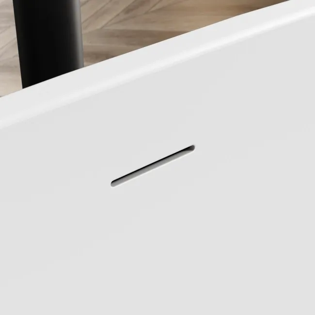 Brent 1700mm Fluted Matt White Back To Wall Bath