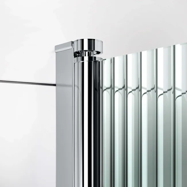 Geneva Fluted Effect Easy Clean 6mm Bath Screen - 800mm