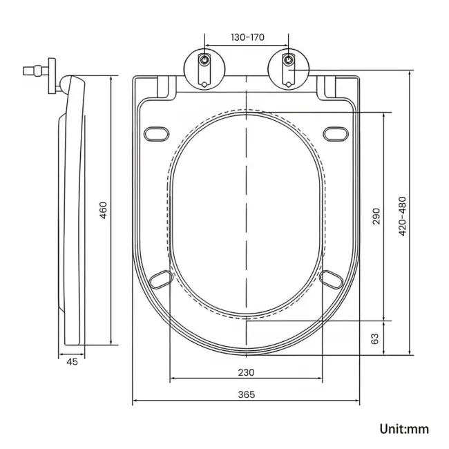 Tucson Quick Release Premium Soft Close Toilet Seat