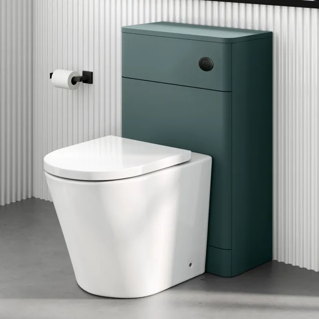 Detroit Cable Operated Concealed Cistern with Matt Black Push Button Dia.60mm