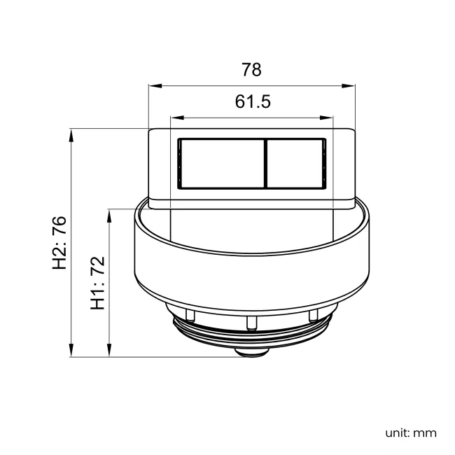 Detroit Chrome Square Push Button for Cable Operated Concealed Cistern