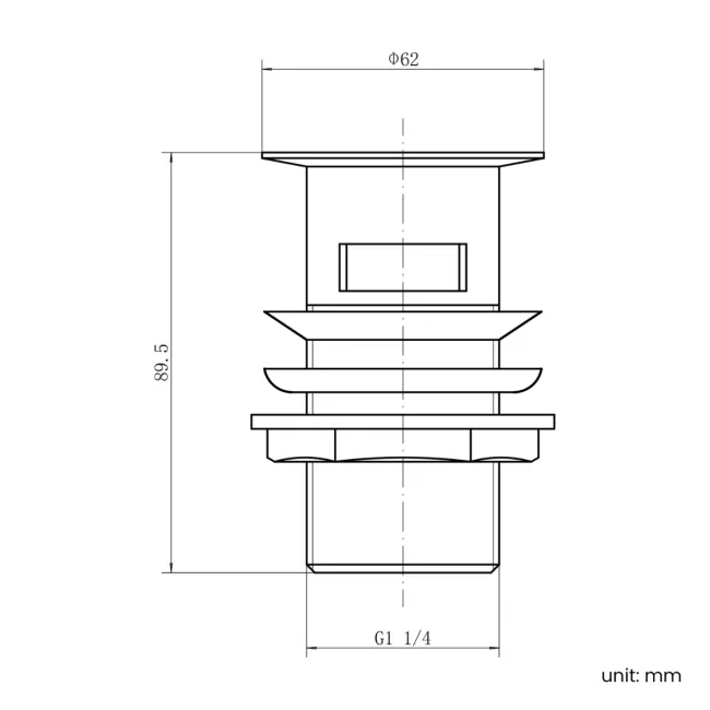 Chrome Flip Basin Waste - Slotted