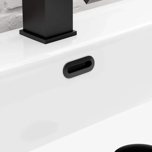Matt Black Oval Basin Overflow Ring