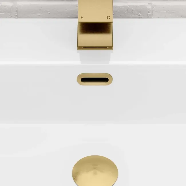 Brushed Brass Oval Basin Overflow Ring