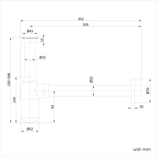 Chrome Traditional Basin Bottle Trap