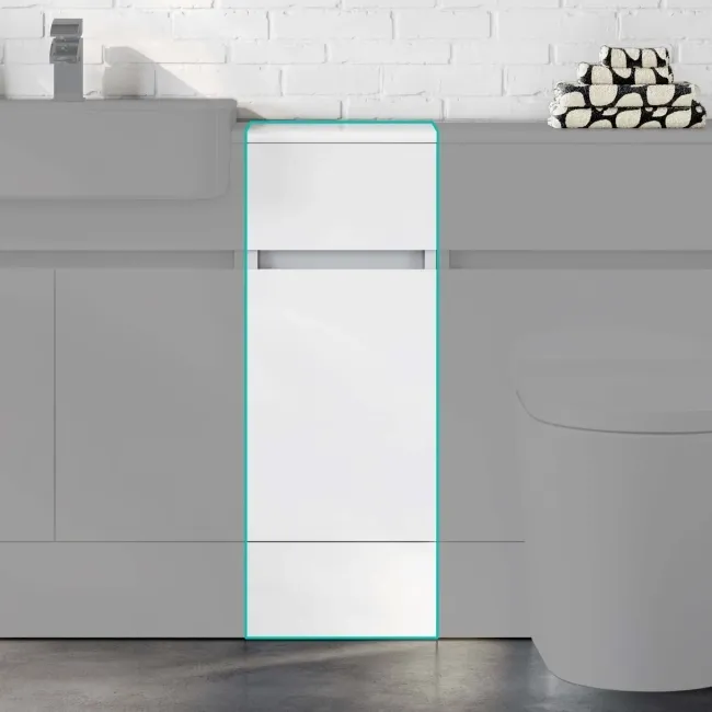 Foster Gloss White Side Cabinet Unit 300mm