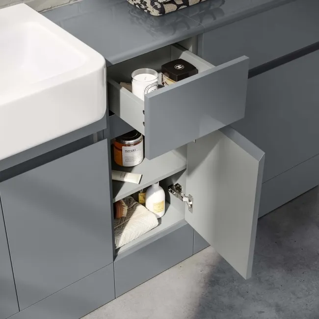 Foster Stone Grey Side Cabinet Unit 300mm