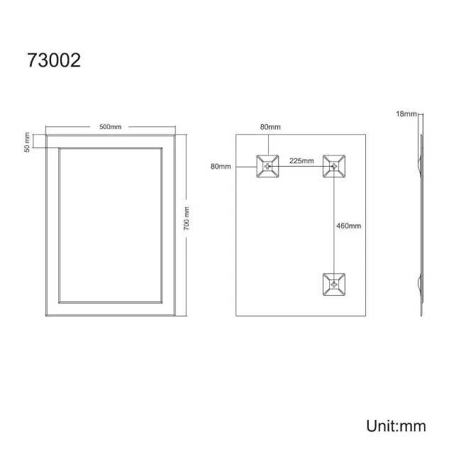 Bella Art Deco Bathroom Mirror 700x500mm