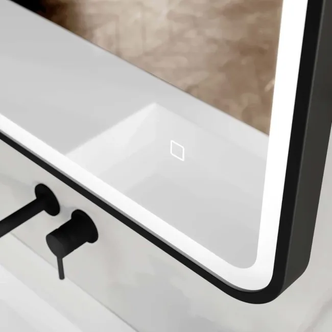 Olivia Black Framed Illuminated LED Mirror 600x1200mm