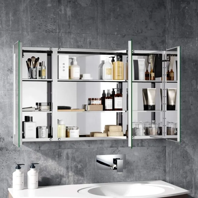 Emielia Battery Operated Illuminated LED Mirror Cabinet 600x1000mm