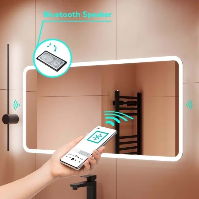 Evelyn Illuminated LED Mirror With BLUETOOTH Speaker 600x1200mm