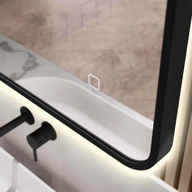 Olivia Black Framed Backlit llluminated LED Mirror 700x500mm