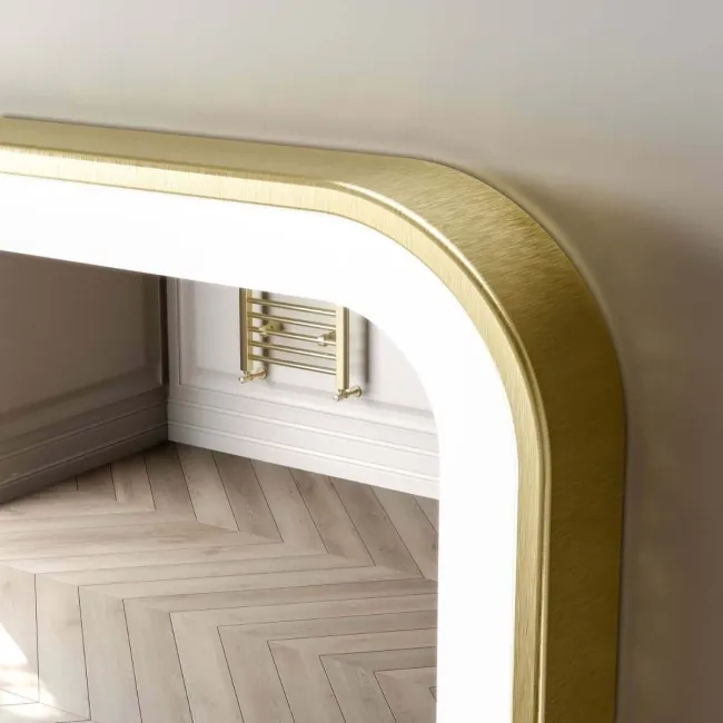 Olivia Brushed Brass Illuminated LED Mirror 600x1000mm