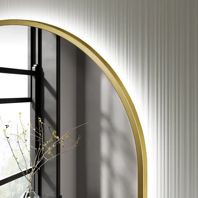 Ada Brushed Brass Backlit Illuminated LED Mirror 900x500mm