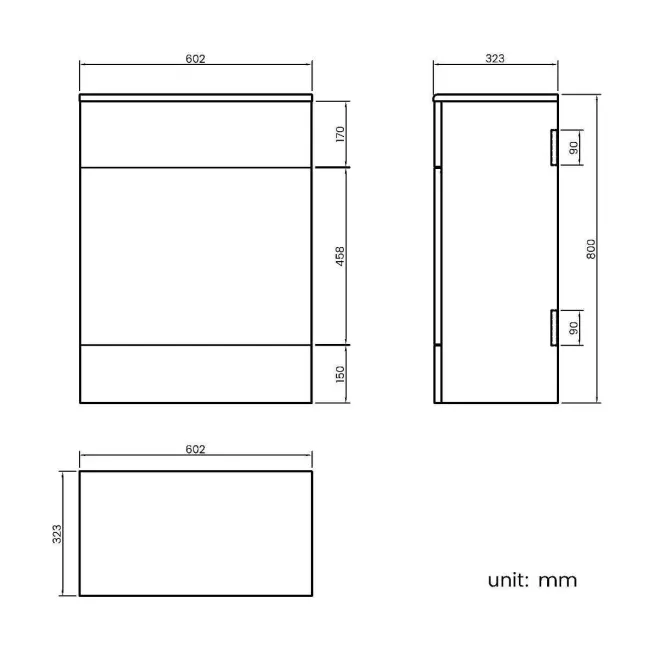 Harper Stone Grey Back To Wall Toilet Unit 600mm