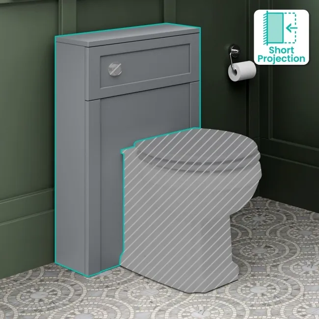 Bermuda Dove Grey Slimline Back To Wall Toilet Unit 500mm