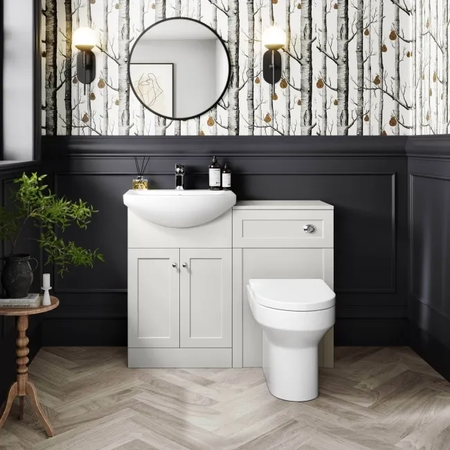 Capri Cotton White Back To Wall Toilet Unit 500mm