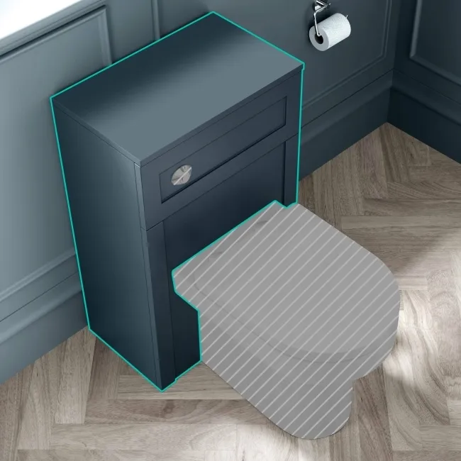 Capri Navy Blue Back To Wall Toilet Unit 500mm