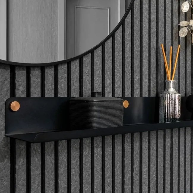 Trepanel Customise® Black Shelf 759mm inc Brass Screws