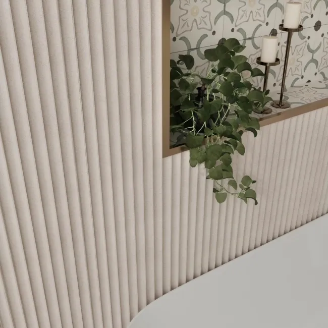 Trepanel Aqua 3D® Waterproof Ivory Stone Effect Reeded Wall Panel 3 Pack (Covers 1.80 SQM)