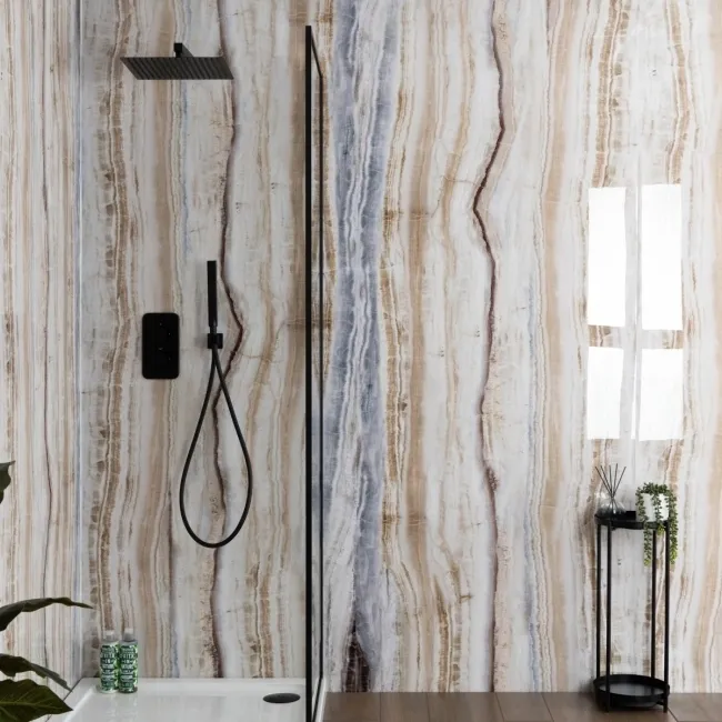 Trepanel Aqua Luxe® Onyx Multicolour Marble Effect Embossed Gloss SPC XXL Wall Panel