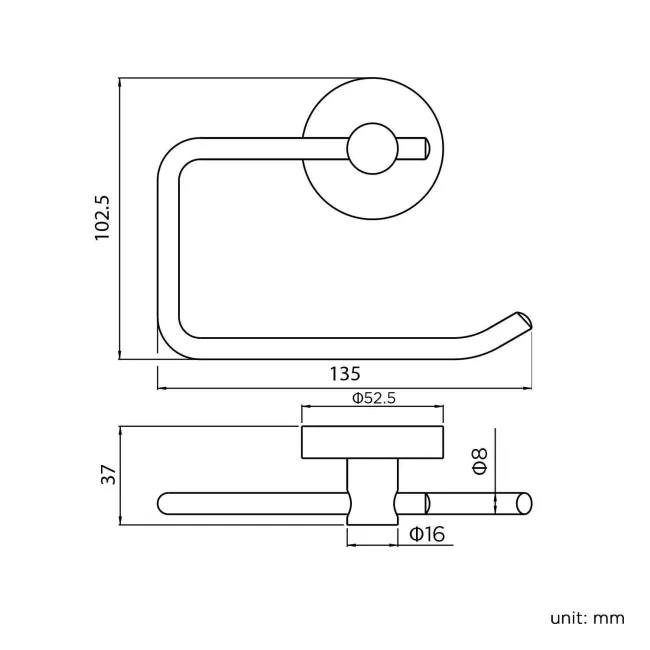 Sofia Matt Black Toilet Roll Holder