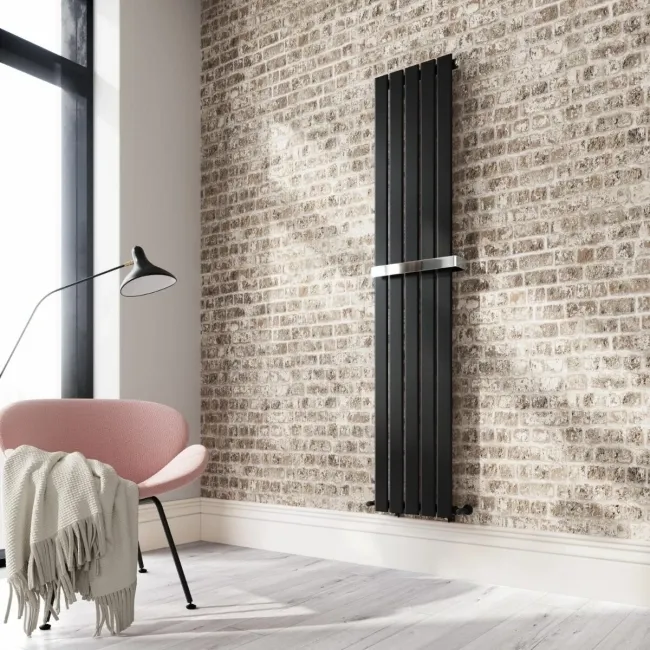 Chrome Towel Hanger 380mm for Single Flat Panel Radiator